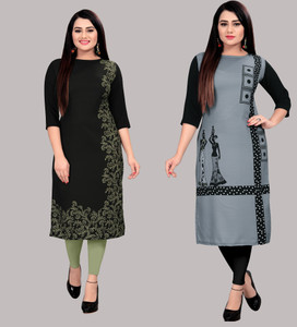 tanvi creation Women Printed Straight Kurta