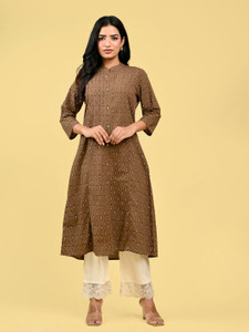 RAAKA Women Printed Frontslit Kurta