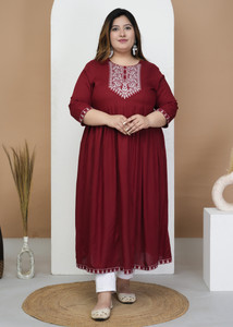 KUNWAR FASHION Women Embroidered A-line Kurta