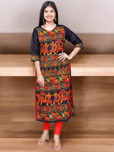Jevi Prints Women Tribal Straight Kurta