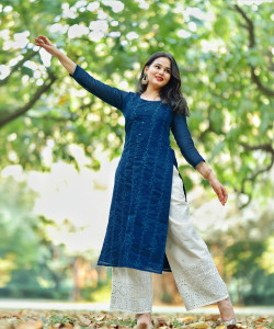 LIBAS Women Embroidered Straight Kurta