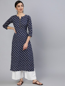 Fyunl Women Printed Straight Kurta