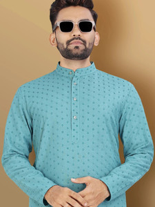 VeBNoR Men Self Design Straight Kurta