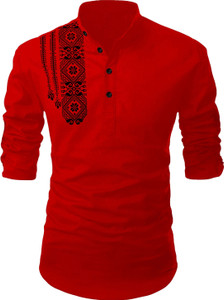 LIRMO Men Printed Straight Kurta