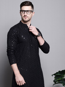 Jompers Men Embroidered Straight Kurta