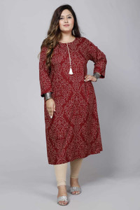 LASHKARINA Women Printed Straight Kurta