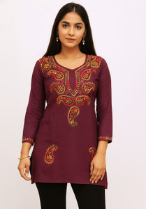 Neelam Chikan Women Embroidered Straight Kurta
