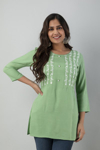 CKM Women Embroidered Straight Kurta