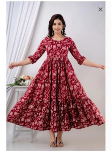 GIRYA Women Printed Flared Kurta
