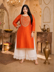 HOUSE OF SETHIA Women Embroidered Straight Kurta