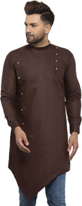 SAIFOO Men Solid Asymmetric Kurta