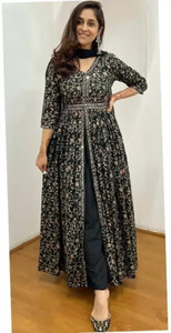 LEESHU ENTERPRISES Women Embroidered Anarkali Kurta