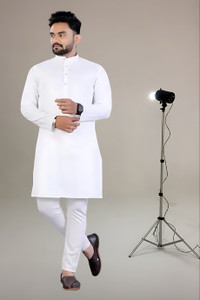 ETHNICBLISS Men Solid Straight Kurta