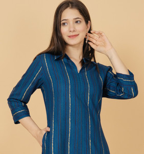 Rimeline Women Striped A-line Kurta