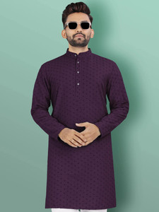 VeBNoR Men Self Design Straight Kurta