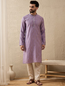 House of Pataudi Men Embroidered Straight Kurta