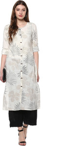 Janasya Women Printed, Floral Print Straight Kurta