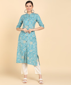Lamba Creations Women Woven Design A-line Kurta