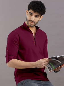 VTEXX Men Solid Straight Kurta
