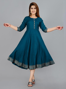 YESLY Women Solid Anarkali Kurta
