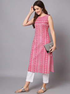 ES Creations Women Printed A-line Kurta