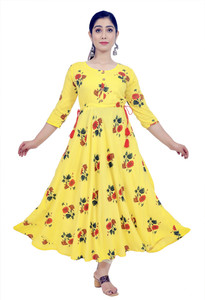 Glowworld Women Floral Print Anarkali Kurta