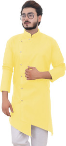 Tibra Collection Men Solid Asymmetric Kurta