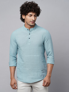 Blue Buddha Men Solid Straight Kurta