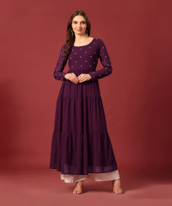 Poshak Hub Women Embroidered Anarkali Kurta