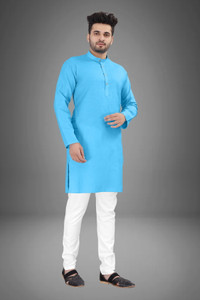 click n buy Men Solid Straight Kurta