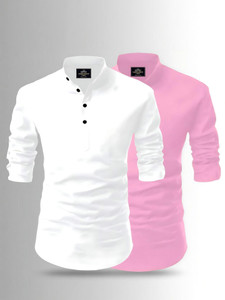 LIRMO Men Solid Straight Kurta