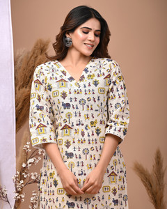 Rimeline Fashion Women Printed Straight Kurta