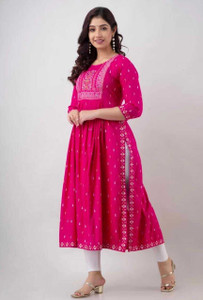 DEVKIARIZ Women Printed Ethnic Dress Kurta