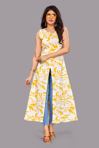 maruti fab Women Printed Frontslit Kurta