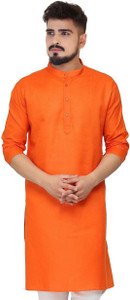 Ladyflock Men Solid Straight Kurta