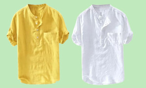 GAINELL Men Solid Straight Kurta