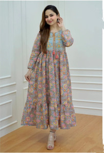 FABFOZY Women Embroidered A-line Kurta
