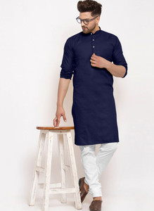Krudha Creation Men Solid Straight Kurta