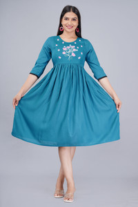 GULJAR FASHION Women Embroidered Flared Kurta