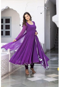 SP FASHION Women Bandhani Anarkali Kurta