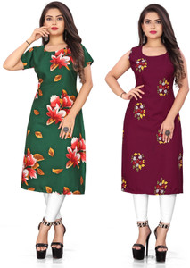 tanvi creation Women Floral Print Straight Kurta
