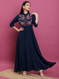 Vishudh Women Solid Anarkali Kurta