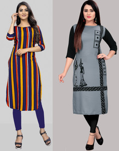 tanvi creation Women Printed Straight Kurta