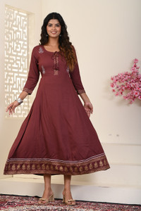 saadgee Women Printed Anarkali Kurta