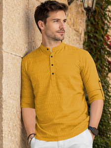 VeBNoR Men Self Design Straight Kurta