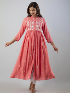 Fashion with Nature Women Embroidered Anarkali Kurta