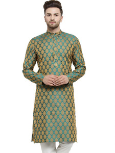 ALMORA Men Woven Design Straight Kurta