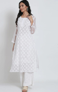 White Chikankari Kurti Buy White Chikankari Kurti online at Best Prices in India Flipkart