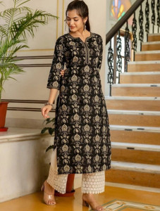 ABHIETHNICS Women Floral Print Straight Kurta