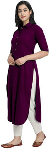 looknchoice Women Solid A-line Kurta